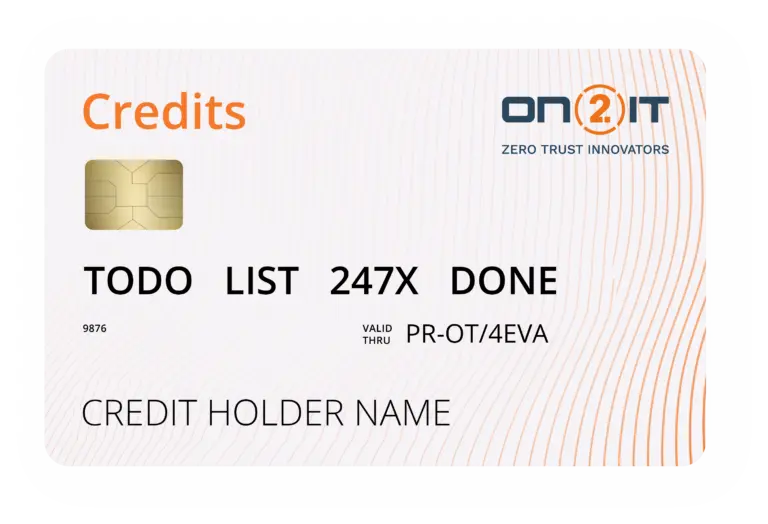 ON2IT Cybersecurity Credits card
